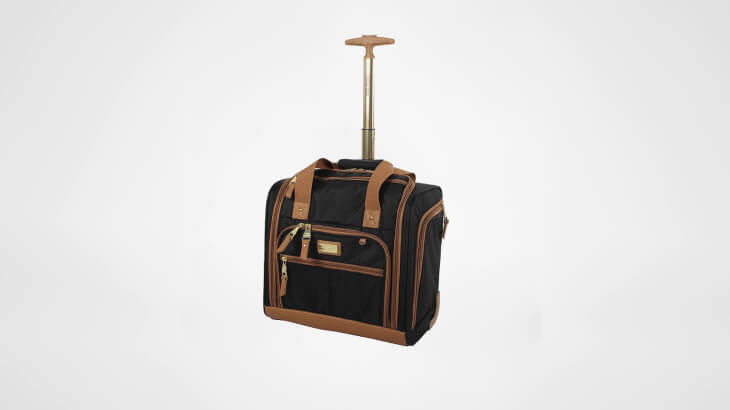 business travel luggage Steve Madden's Luggage Wheeled Underseat Bag