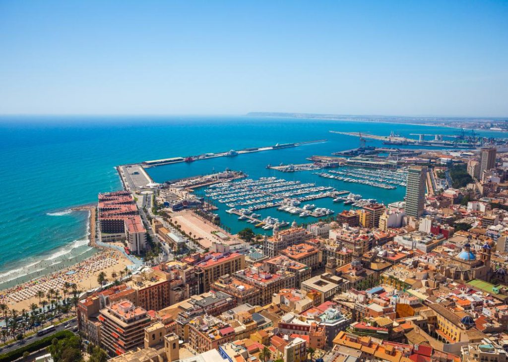 #3. Spain Aerial view of Alicante, Spain.