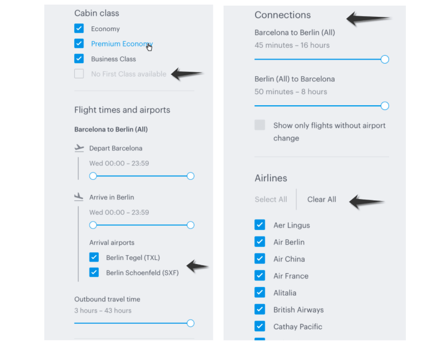 TravelPerk: New filters to customize your business trip