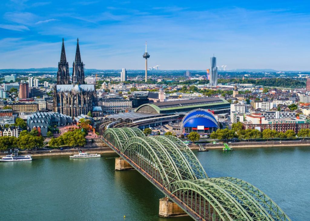 Aerial view of Cologne, Germany.