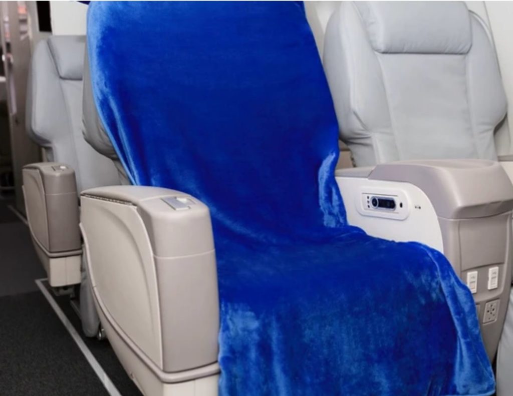 Fluffy airplane seat cover