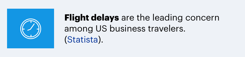 flight delays are the leading concern among business travelers in the US.