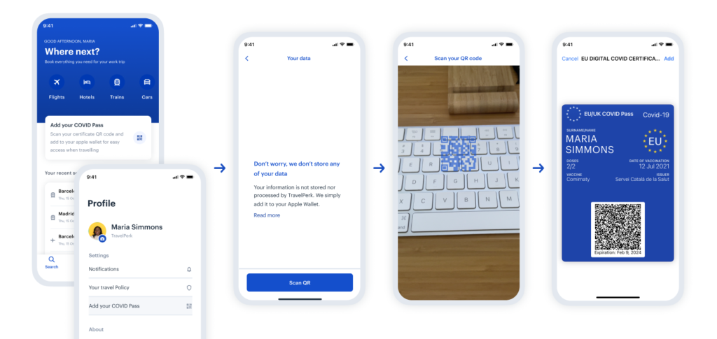 TravelPerk vaccine mobile wallet