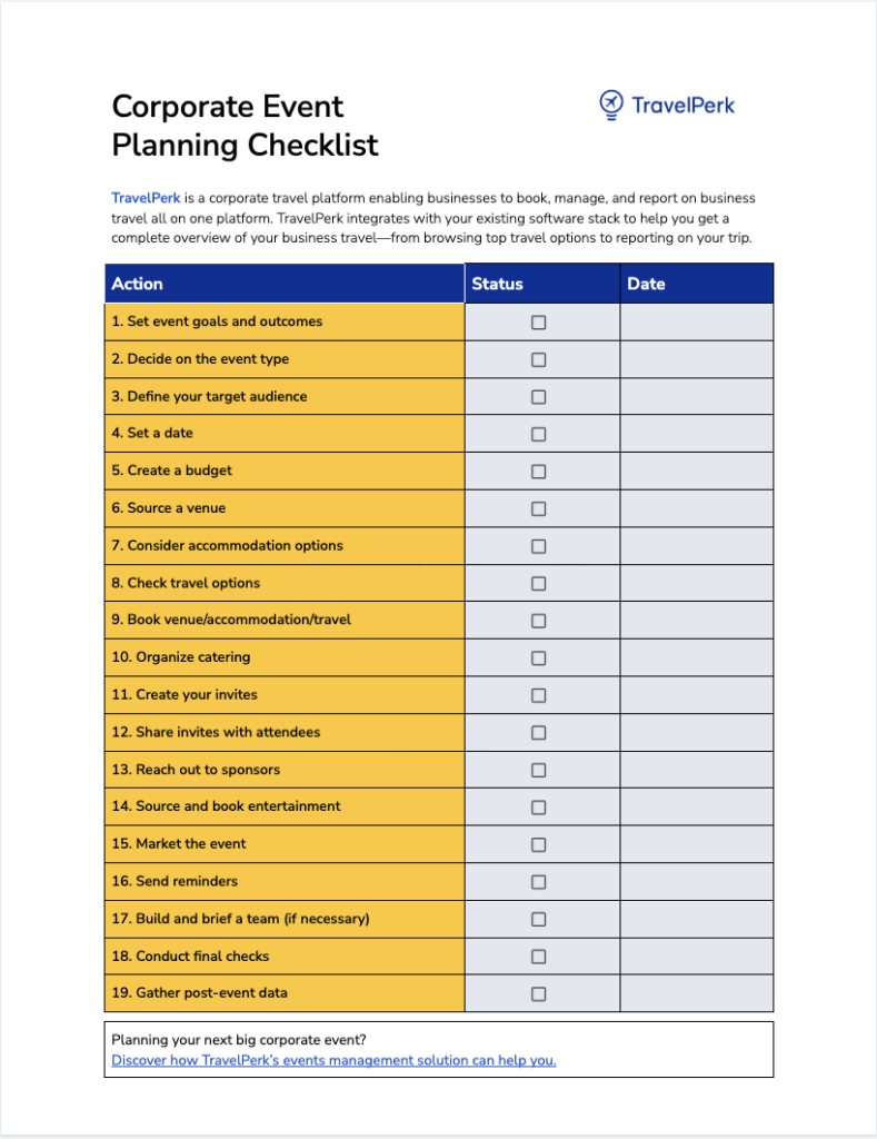 Corporate Event Planning A 19 step Checklist For Success TravelPerk