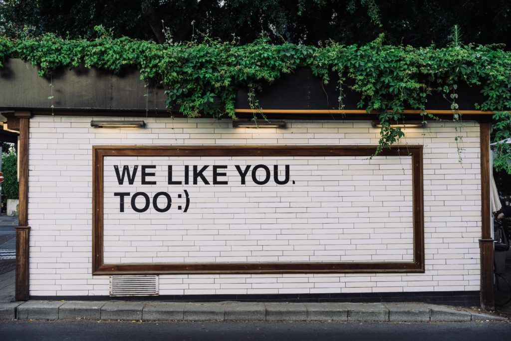 We like you wall graffiti