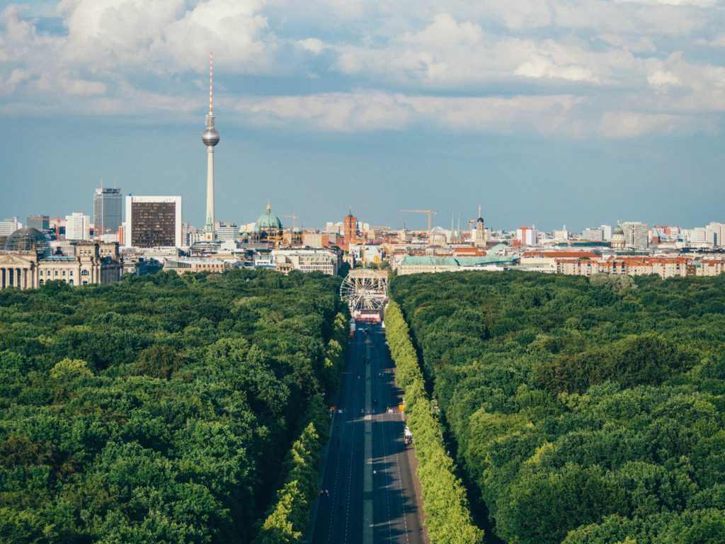 Berlin skyline with greenery