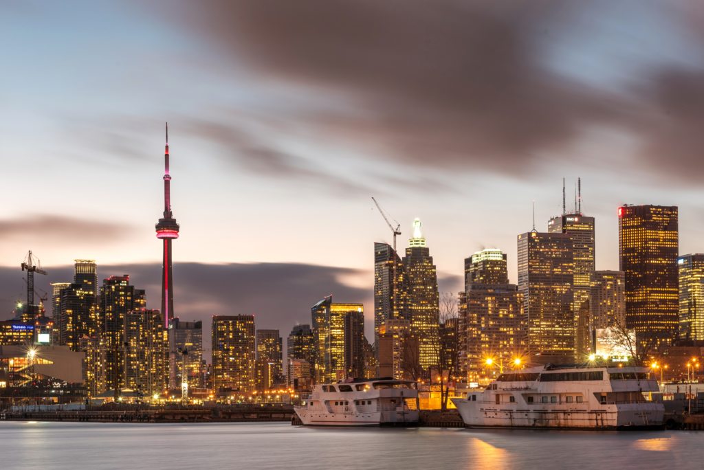 Toronto skyline at night