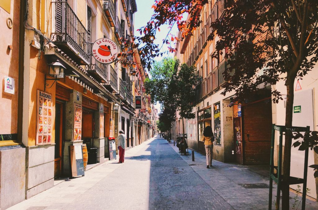 Madrid narrow streets old town