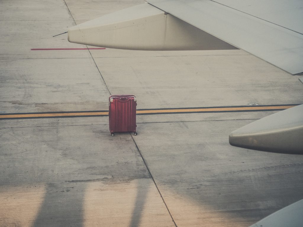 suitcase on a runway