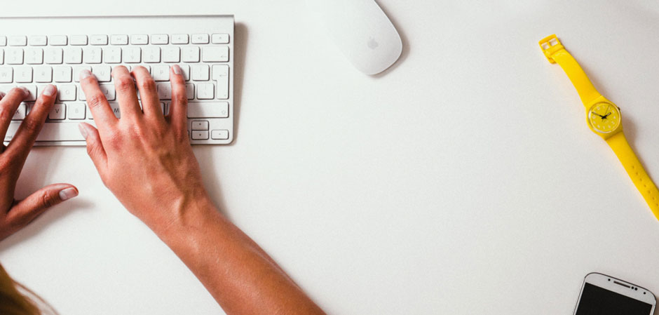 typing on keyboard