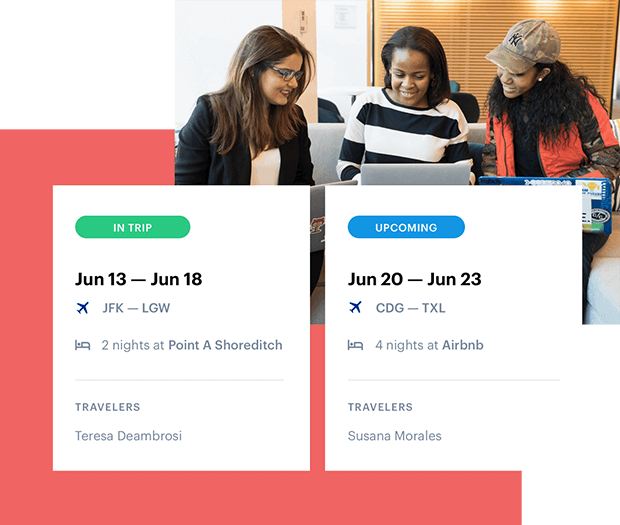 Three women planning business trips