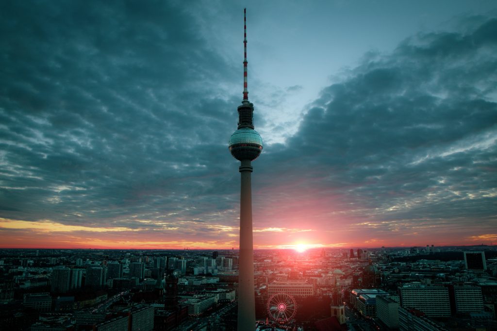Berlin TV tower sunset