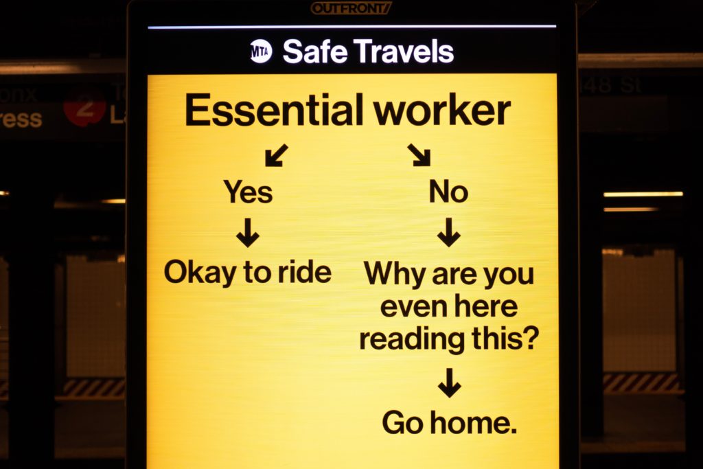 New York City subway COVID announcement