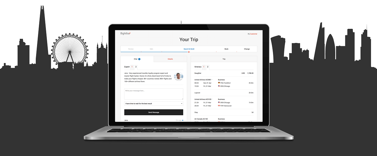 Laptop travel app