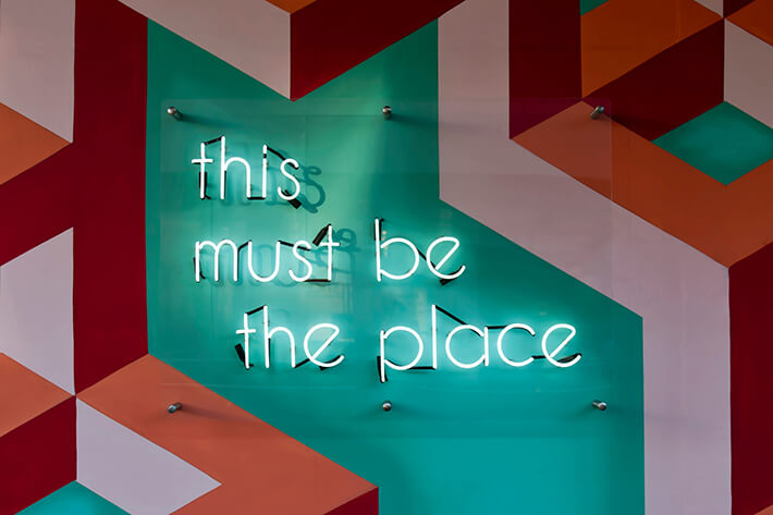 fluorescent wall sign