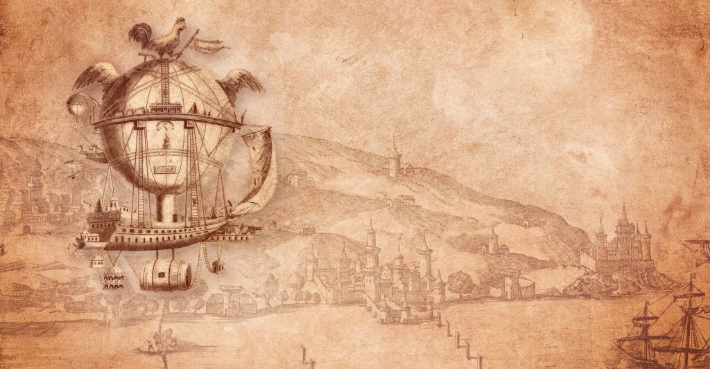 Drawing of a cool airship