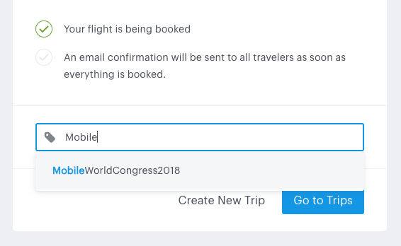 Customized labels to tag and organize business trips