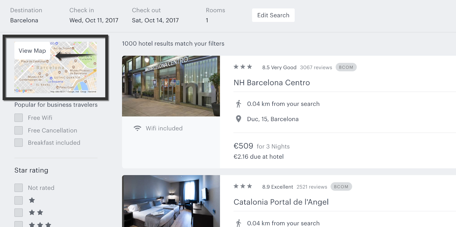 TravelPerk: better hotel map search