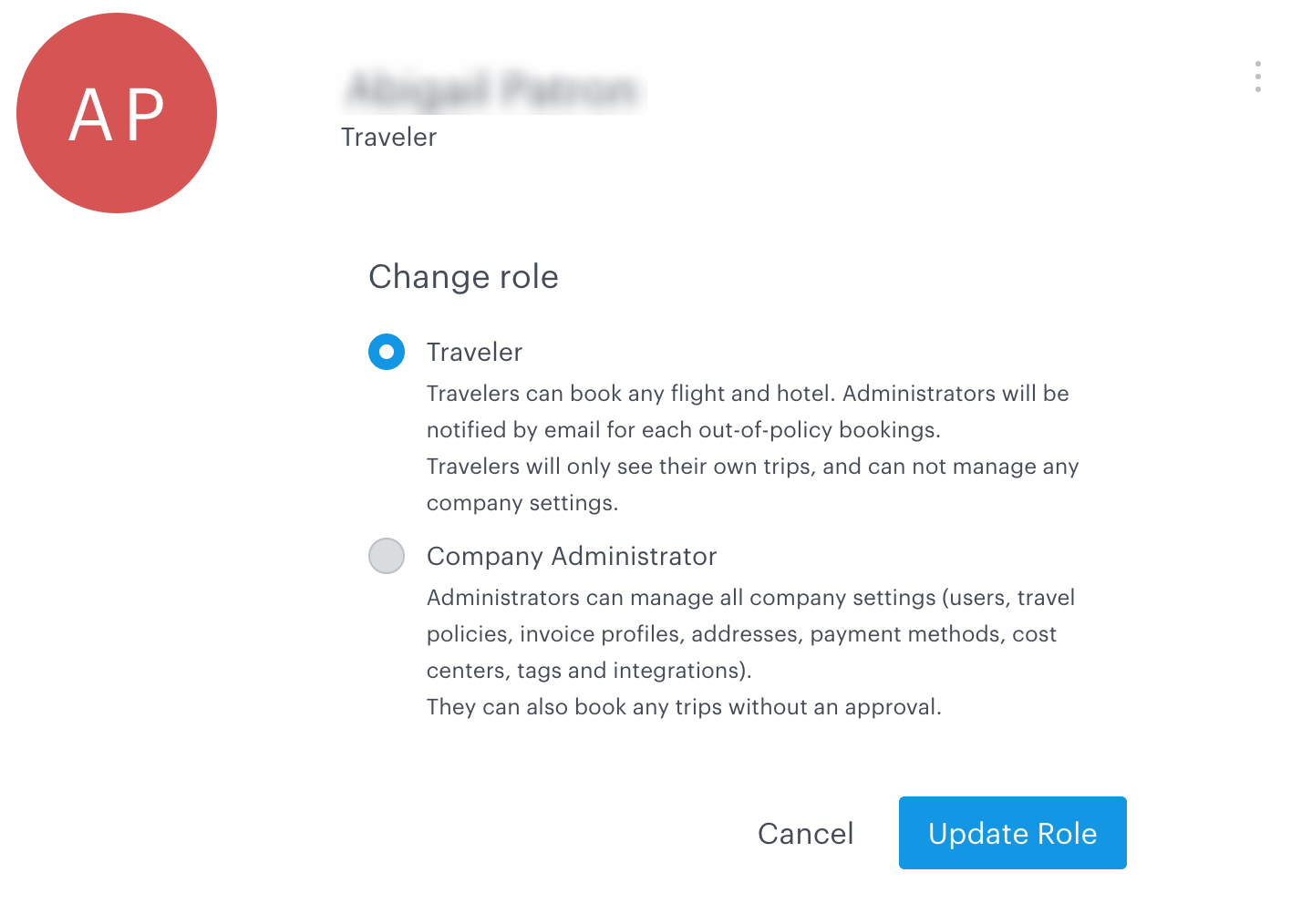 TravelPerk: how to change a team member's role