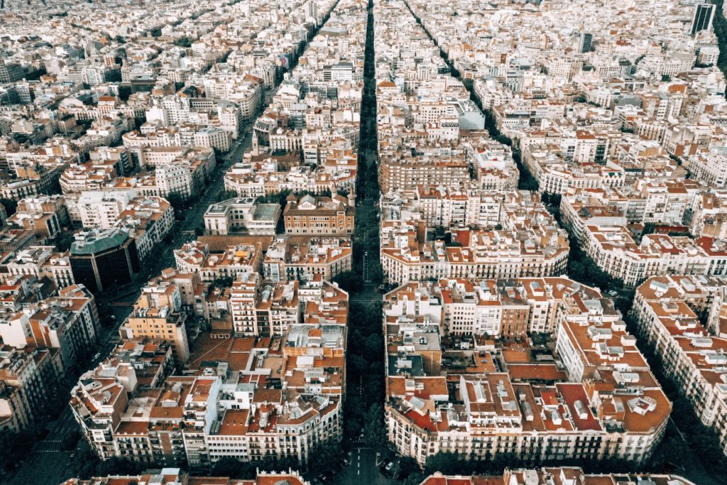 Barcelona Eixample birds eye view