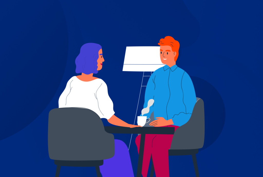 Face to face meeting illustration