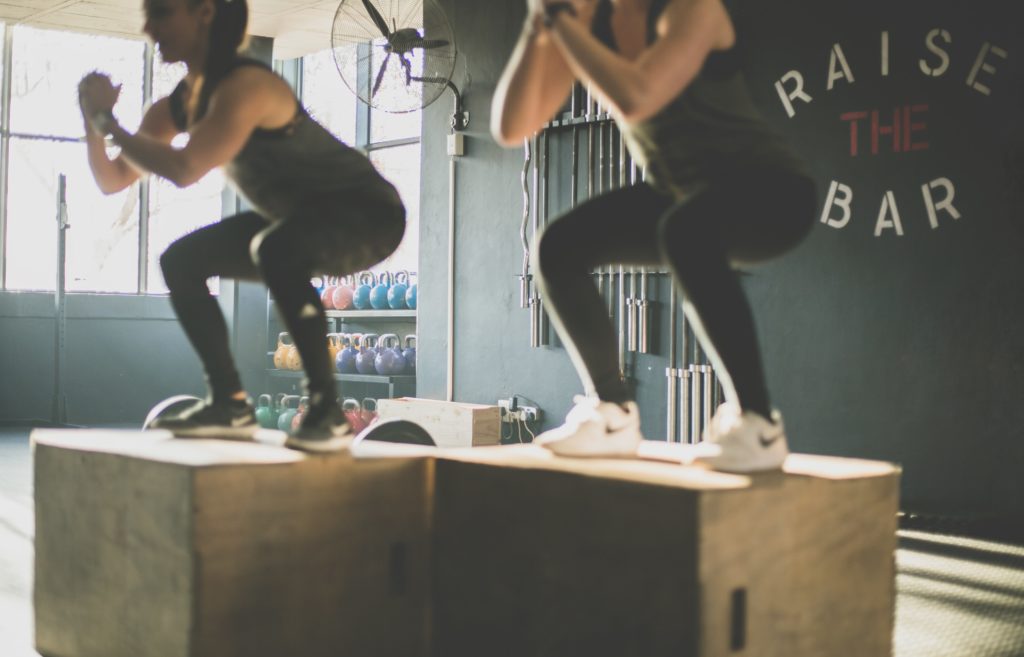 Crossfit people working out