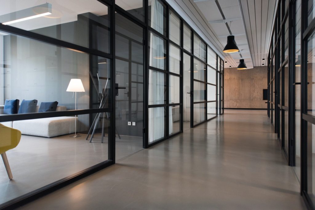 Glass meeting rooms office