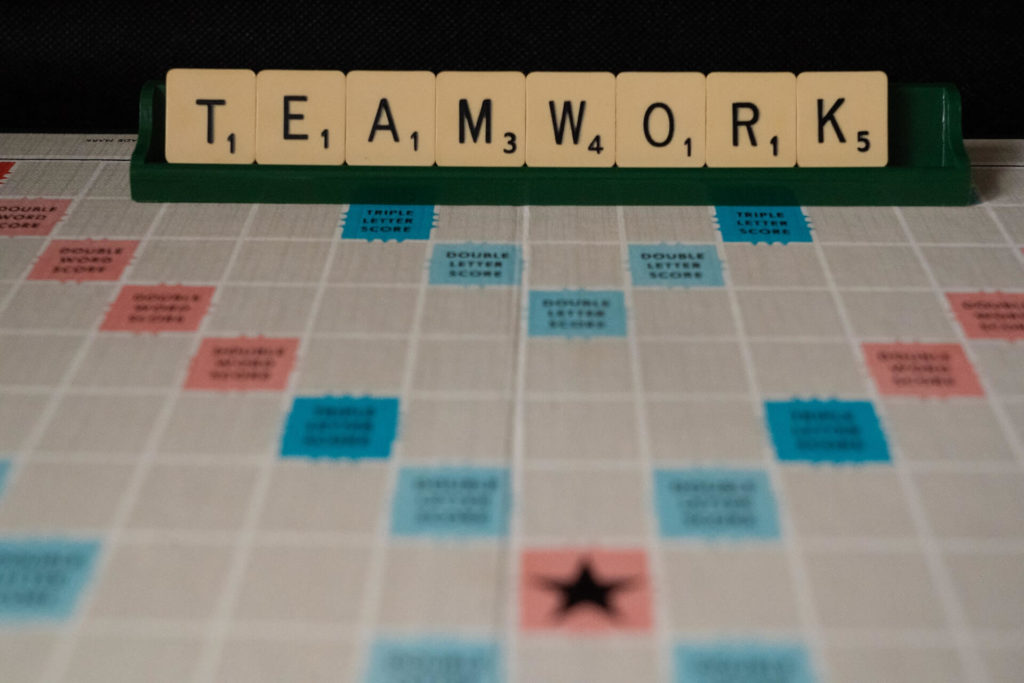 teamwork scrabble board