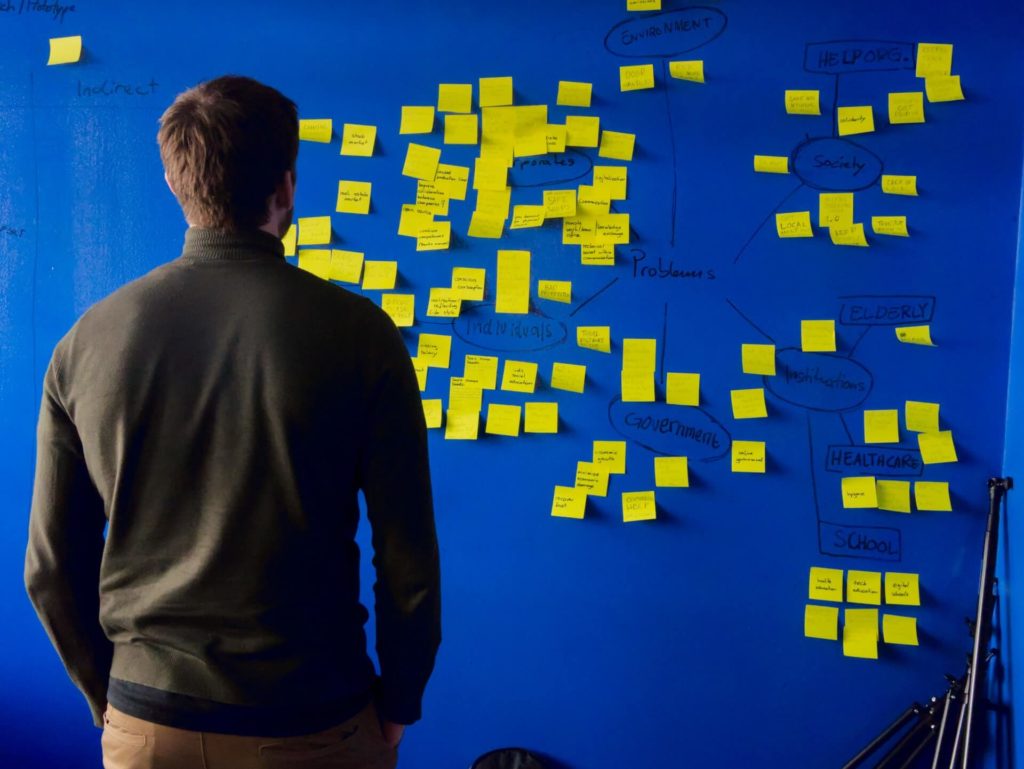 board with post its