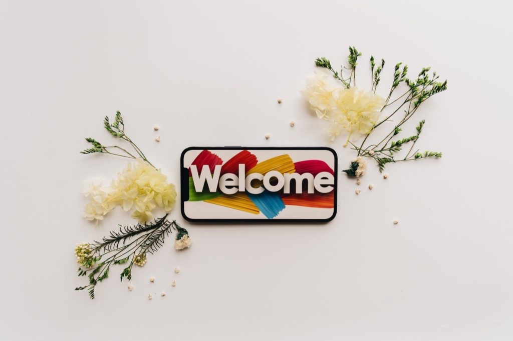 welcome on a phone