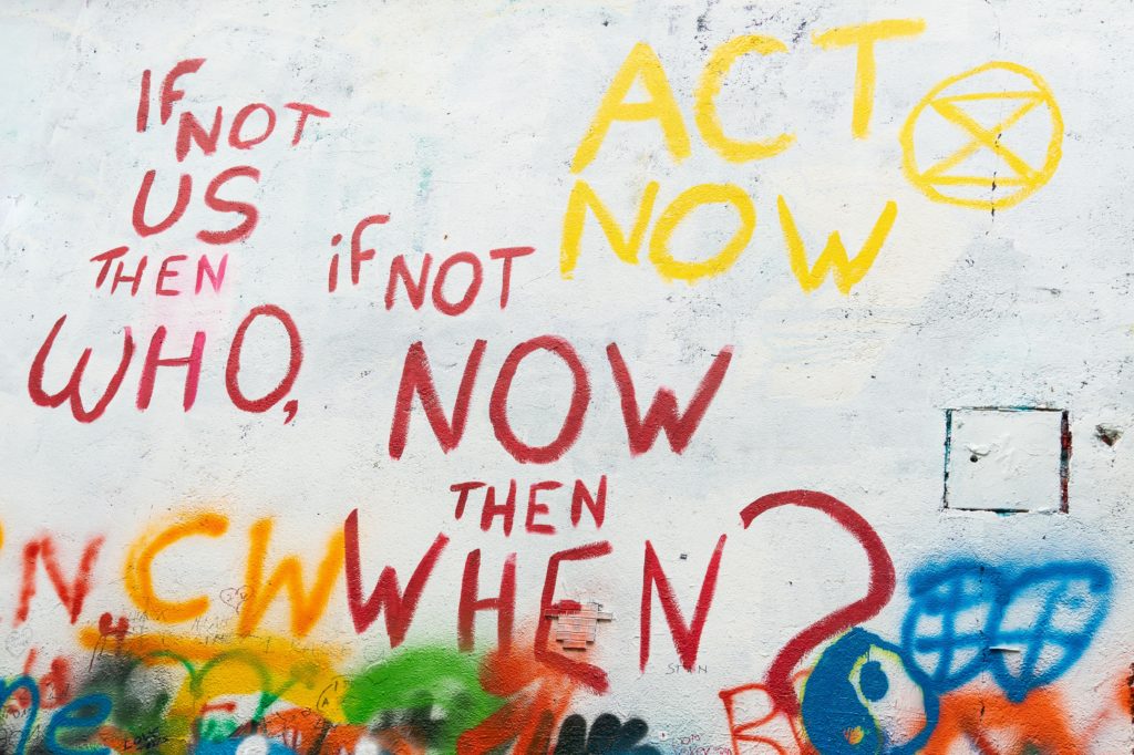 Act now environment graffiti