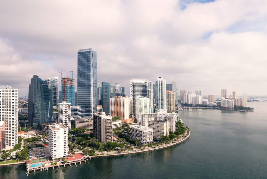 Vista sul mare di Miami, Florida