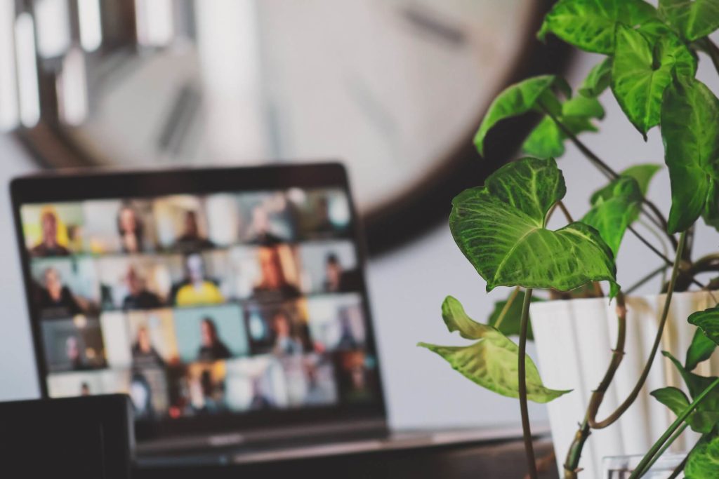 remote work blurred screen