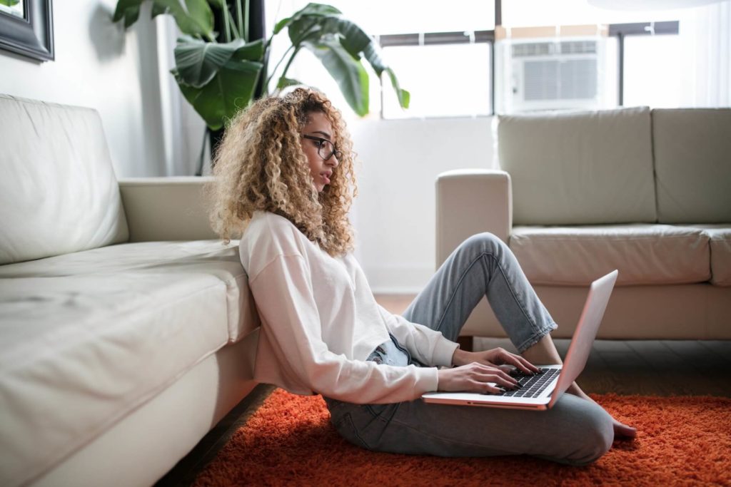 woman working from home