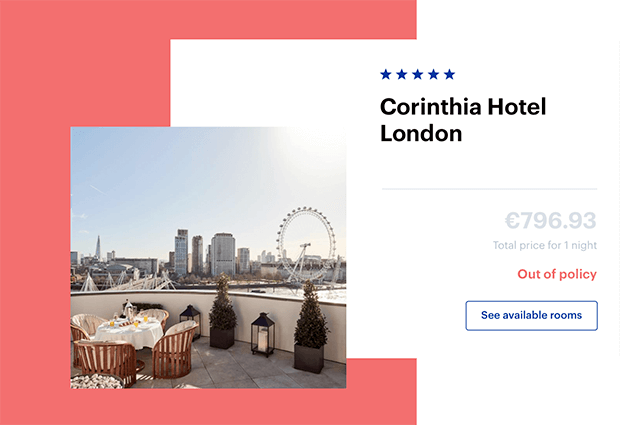 Travel app showing policy features