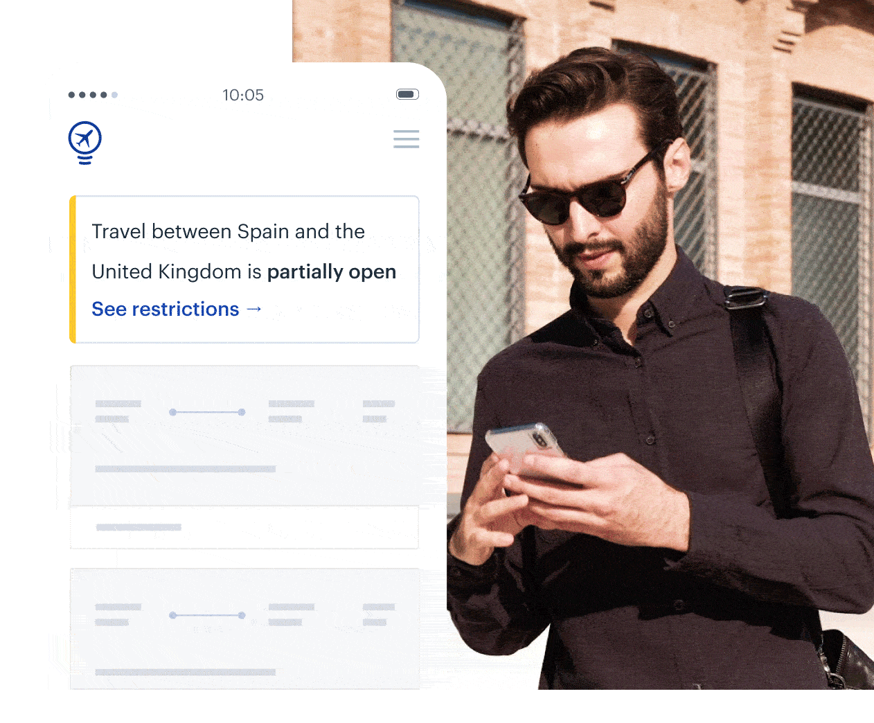 Man using app on phone