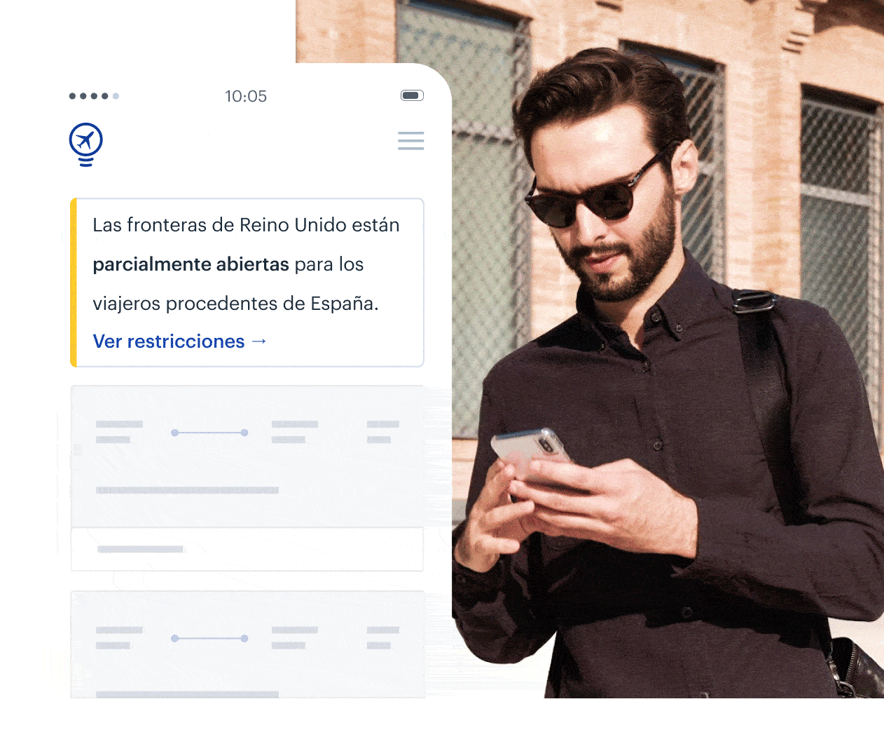 Man using app on phone