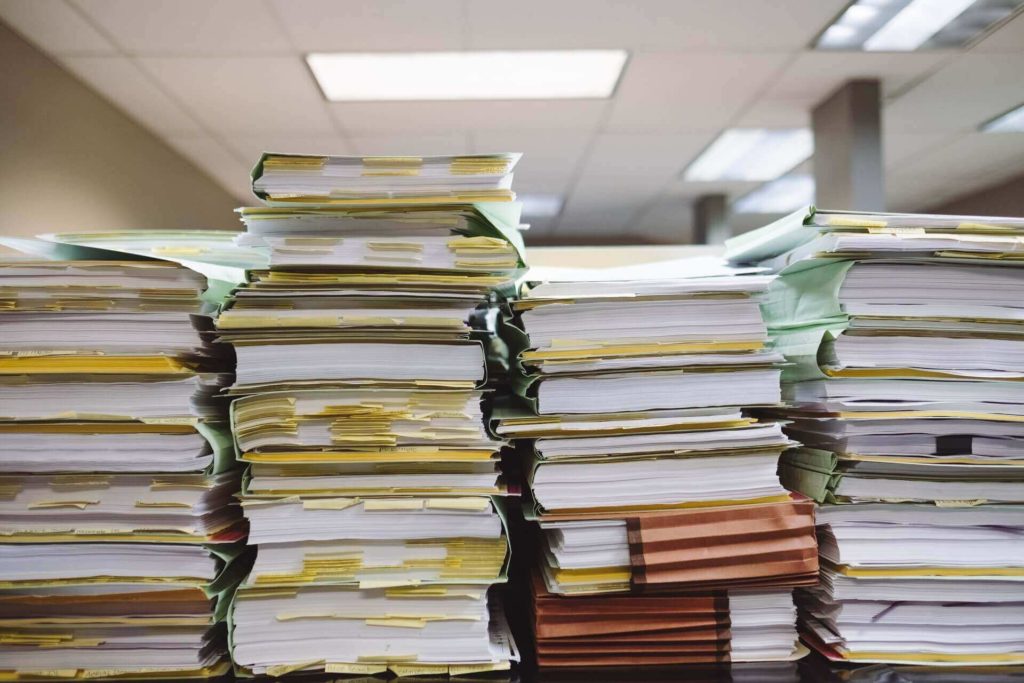paperwork piles